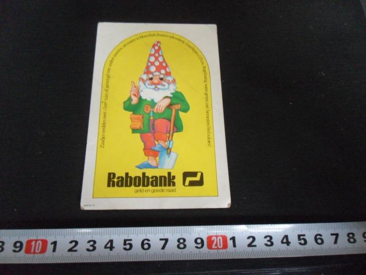 sticker rabobank strip kabouter man schep spade, Verzamelen, Stickers, Zo goed als nieuw, Ophalen