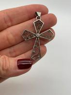 Z420 Prachtige zilveren filigrain kruis, Sieraden, Tassen en Uiterlijk, Antieke sieraden, Ophalen of Verzenden, Zilver, Hanger