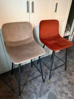 Suede barkrukken, Ophalen, In hoogte verstelbaar, 60 tot 90 cm, Zo goed als nieuw