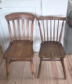 2x superstevige eiken stoel, cottage boerenkeuken, landelijk, Ophalen, Gebruikt, Twee, Bruin