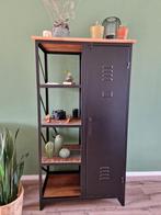 Lockerkast mangohout/metaal, Huis en Inrichting, Kasten | Boekenkasten, Ophalen, 50 tot 100 cm, Zo goed als nieuw, 150 tot 200 cm