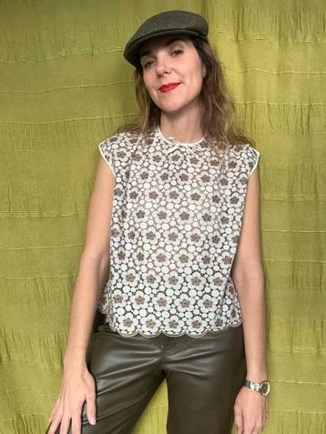 Vintage top - brocante - embroidery - S /small / 36 beschikbaar voor biedingen