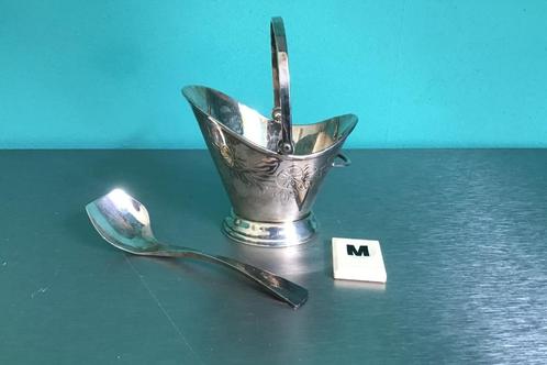 Verzilverd suikerbakje kolenkit met lepel, Antiek en Kunst, Antiek | Servies los, Ophalen of Verzenden