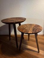 Mango houten bijzettafelset Mandala, Huis en Inrichting, Tafels | Bijzettafels, Ophalen, Minder dan 45 cm, Minder dan 55 cm, Boho