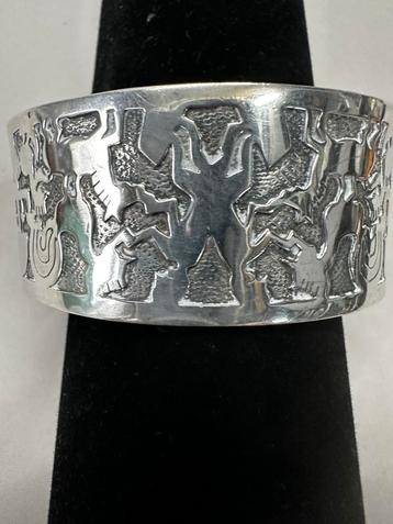 Vintage Massief 925‑zilver manchet‑armband van Priyo Salim beschikbaar voor biedingen