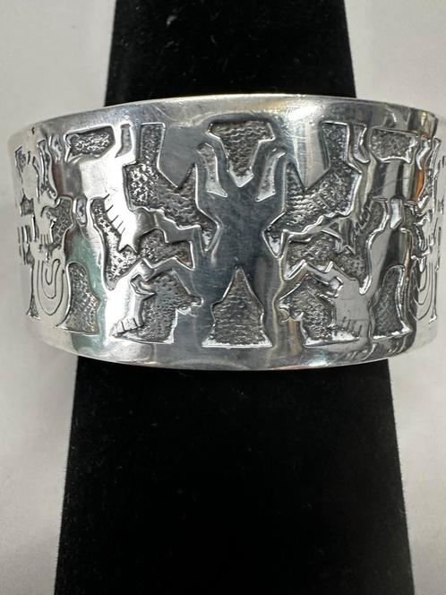 Vintage Massief 925‑zilver manchet‑armband van Priyo Salim, Sieraden, Tassen en Uiterlijk, Armbanden, Zo goed als nieuw, Zilver