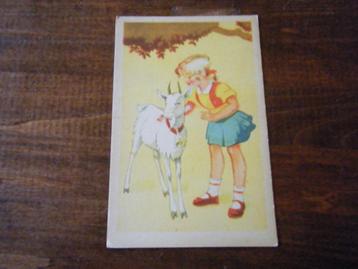 X24 - Meisje met geit - Mooi/Oud beschikbaar voor biedingen