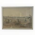 Aquarel Jan Zondag 1940, gesigneerd en gestempeld Atelier Zo, Ophalen of Verzenden