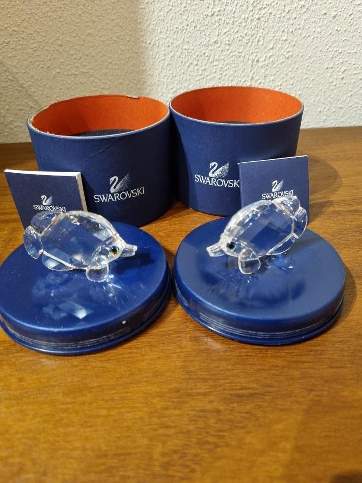 Swarovski 2x vlindervissen, vis, kristal, Verzamelen, Swarovski, Zo goed als nieuw, Figuurtje, Ophalen of Verzenden