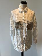 ZGAN lang wit blouse feest pailletten zakken S M 36 38 overs, Maat 38/40 (M), Ophalen of Verzenden, Zo goed als nieuw, Wit