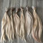 Blonde wax haarextensions ongeveer 210 gram tot 50 cm lengte, Ophalen of Verzenden, Gebruikt, Pruik of Haarverlenging