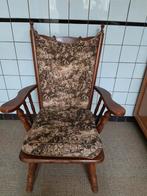 Gebruikte fauteuil met houten frame en stoffen bekleding, Ophalen, Hout, Minder dan 50 cm, Gebruikt
