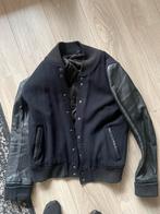 Sandro Baseball Jas Leren Mouw Maat 50 (valt als S/M), Ophalen of Verzenden, Zo goed als nieuw, Maat 48/50 (M), Zwart