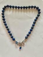 Collier met lapis lazuli en bijzonder slot/hanger, Met hanger, Gebruikt, Blauw, Ophalen of Verzenden