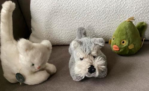 Steiff Floppy Raudi hond,Cosy Flossy vis,Hermann Teddy poes, Antiek en Kunst, Antiek | Speelgoed, Ophalen