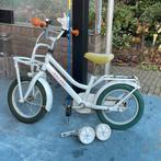 Wit Volare 14 inch fietsje met zijwieltjes en vlag, Ophalen, Zijwieltjes, Gebruikt, Volare