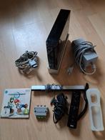Zwarte Nintendo wii spelcomputer set met Mario kart  en cont, Ophalen of Verzenden, Zo goed als nieuw, Met 1 controller