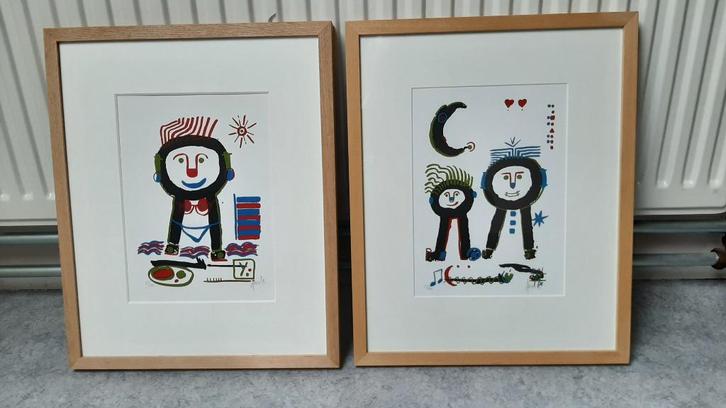 Mooie zeefdrukken voor kinderkamer, Antiek en Kunst, Kunst | Schilderijen | Abstract, Ophalen of Verzenden