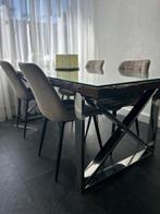 Houten tafels met glasplaten, Huis en Inrichting, Tafels | Eettafels, Gebruikt, 100 tot 150 cm, 200 cm of meer, Ophalen of Verzenden