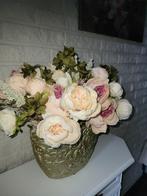Schitterend groot zijden pioenrozen boeket in aardewerk pot, Huis en Inrichting, Woonaccessoires | Kunstplanten en Kunstbloemen