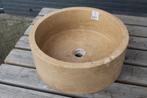 Natuursteen waskommen, Travertin  41 cm diameter, Doe-het-zelf en Verbouw, Sanitair, Ophalen of Verzenden, Nieuw, Steen, Wastafel