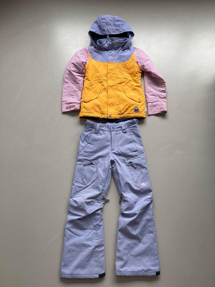 Burton snowboard jas (en broek) mt 134-146, Kleding | Dames, Wintersportkleding, Zo goed als nieuw, Jack, Maat 34 (XS) of kleiner