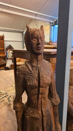 2 antieke houten beelden Blaricum klederdracht 170 cm hoog, Ophalen