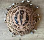 Kalebas rammelaar Burkina Faso Afrika schaal met schelpen, Antiek en Kunst, Ophalen of Verzenden