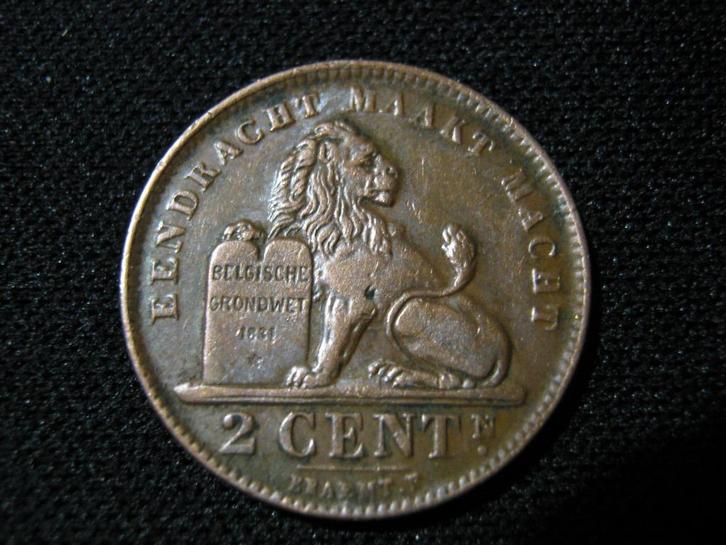 Belgie 2 Centimes 1919, Vlaams, koning Albert I #i42, Postzegels en Munten, Munten | België, Losse munt, Brons, Verzenden