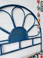 Rotan bedhoofd rotan bed achterwand vintage bed rotan, Ophalen, Overige materialen, Gebruikt, Blauw