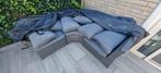 Rotan hoekbank met kussens - Gratis, Tuin en Terras, Ophalen, 5 zitplaatsen, Gebruikt, Rotan