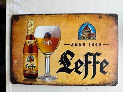 Leffe Bier Reclame Wandbord Vintage Stijl 20 bij 20, Verzamelen, Biermerken, Ophalen of Verzenden