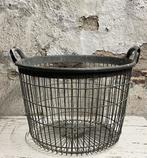 Brocante oud zinken aardappelmand / mand lager model, Antiek en Kunst, Curiosa en Brocante, Verzenden