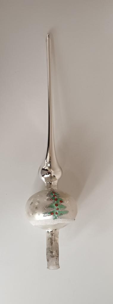 Bijzondere antiek piek met afbeelding kerstboom kerst bal, Diversen, Kerst, Verzenden