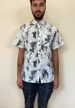 Vintage overhemd - jaren 80/90 - wit - print - M/medium, Wit, Hippiegalorevintage@gmail.com, Gedragen, 1073bk
