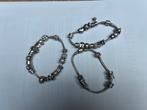 Pandora armband zilver en bedels letter, Sieraden, Tassen en Uiterlijk, Armbanden, Gebruikt, Ophalen of Verzenden, Zilver, Zilver