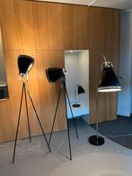 Set van 3 staande lampen en tafellamp met zwarte kapppen, Huis en Inrichting, Lampen | Vloerlampen, Ophalen, Gebruikt, 150 tot 200 cm
