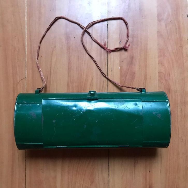 Antieke vasculum kruidenblik botaniseertrommel, Verzamelen, Blikken, Gebruikt, Overige, Ophalen of Verzenden