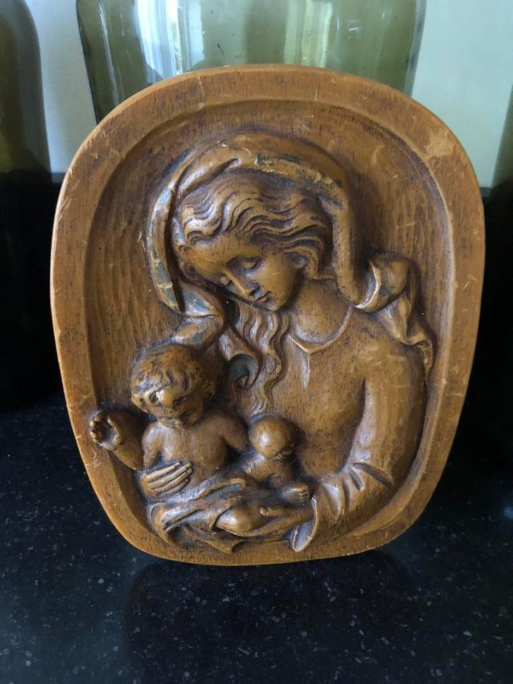 Antieke in was uitgevoerde wand decoratie, Antiek en Kunst, Antiek | Religie, Verzenden