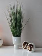 Kunstplant in pot en windlichten, Ophalen of Verzenden, Zo goed als nieuw