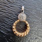 ZINZI zilveren bicolor ronde hanger ZIH2390Y, Sieraden, Tassen en Uiterlijk, Ophalen of Verzenden, Zo goed als nieuw, Goud, Zilver