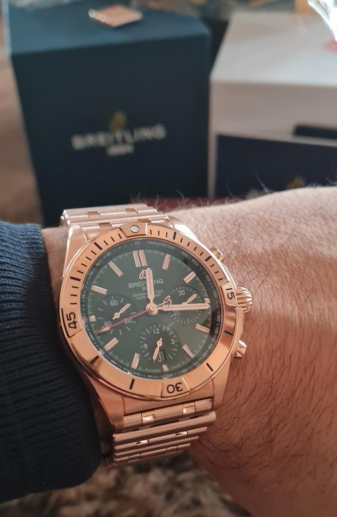 Kerstcadeau tip!! Breitling b01 , diepgroene wijzerplaat, Sieraden, Tassen en Uiterlijk, Horloges | Heren, Breitling, Staal, Ophalen of Verzenden