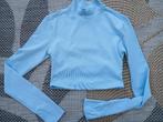 Blauwe croptop met open rug maat XS, Kleding | Dames, Tops, Blauw, Ophalen of Verzenden, Lange mouw, Maat 34 (XS) of kleiner