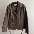 Essentials bruin leren jas / blazer - maat 38, Maat 38/40 (M), Bruin, Ophalen of Verzenden, Zo goed als nieuw