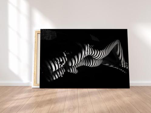 Canvas Vrouw strepen, Antiek en Kunst, Kunst | Schilderijen | Abstract, Ophalen of Verzenden