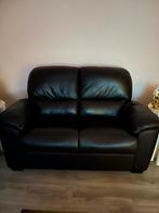 Zwart zachtleren 2 zitsbank & 2 relex stoelen!, Huis en Inrichting, Banken | Bankstellen, Ophalen, Relex, Gebruikt, 150 tot 200 cm