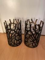 Metalen Vazen/Windlichten Set, 25 tot 50 cm, Zwart, Ophalen of Verzenden, Zo goed als nieuw