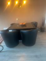 Eet tafel met stoelen, Huis en Inrichting, Ophalen of Verzenden, Zo goed als nieuw, Rechthoekig, 50 tot 100 cm