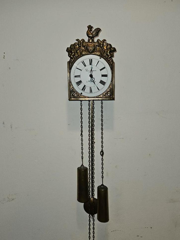 Antieke Mini Comtoise Klok - Louis Jacquin "Haantje", Antiek en Kunst, Antiek | Klokken, Ophalen