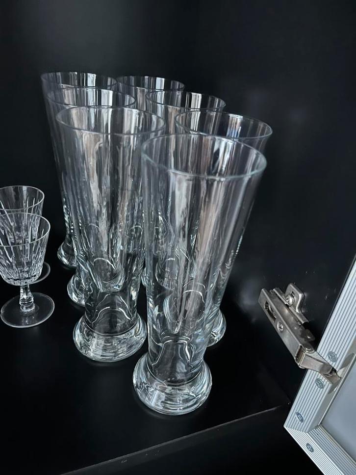 7x bierglazen / vaasjes – nieuwstaat, Verzamelen, Glas en Borrelglaasjes, Zo goed als nieuw, Bierglas, Ophalen